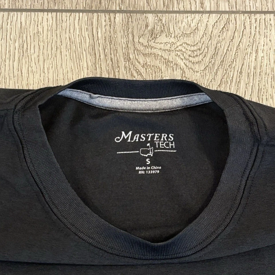 Masters Tech Men Small Black Gray Golf Active Performance Shirt Golf Athletic - Image 3 of 4