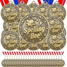 60 Pcs Gold Award Medals with Neck Ribbons 2 Inch Winner Medals Awards Bulk M...