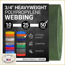 Strapworks Heavyweight Polypropylene Webbing - Heavy Duty Poly Strapping for Out
