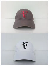 LOT 2 Pcs RF Roger Federer X NIKE LEGACY9I DRI-FIT Cap Hat Brown/White Tennis