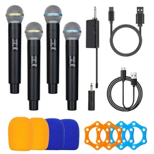 S2/S4 Professional Rechargeable Handheld 4/2 Channels UHF Wireless Microphone