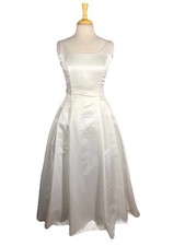 Jessica McClintock for Dillard  s Ivory Satin Formal Gown Wedding Dress Size 8
