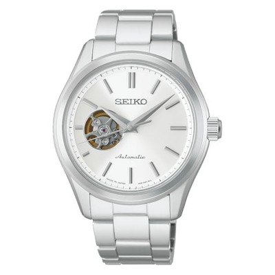 SEIKO HFB001J Automatic Watch Open Heart White Dial Steel