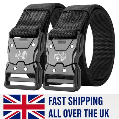 2Pcs Quick Release Buckle Military Trouser Belt Camo Army Tactical Webbing Nylon