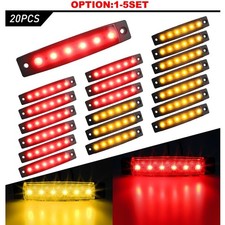 Amberred Led Side Marker Clearance Lights Waterproof Trailer Truck Rv 10-100x