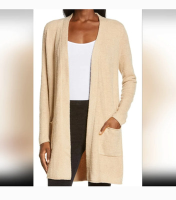 Barefoot Dreams CozyChic Lite Long-Lined Cardigan in Soft Camel Comfy Cozy Sz L