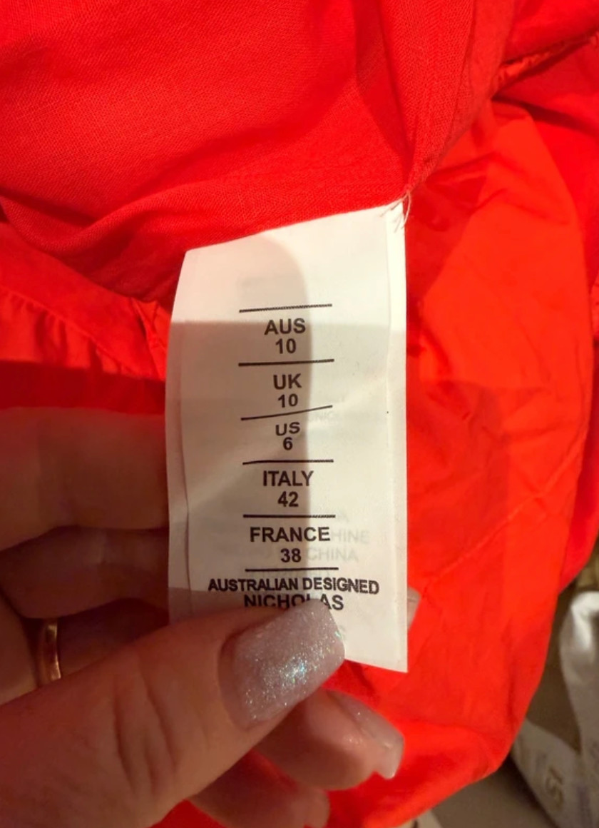 Designer Beautiful Nicholas Berta CutOut Red Nicholas Dress RRP $375 Size S 10UK image 5