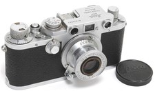  Leica IIIf camera M39 Screw Mount w. Leitz Elmar 3.5/5cm RED Scale