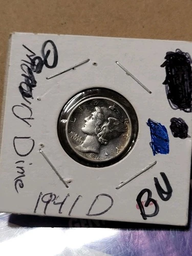 1941 Denver Mercury Dime, Uncirculated/BU With Toning