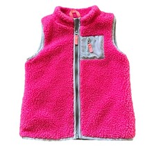 Carter's Pink Sherpa Fleece Vest Size 6 Zip-front Closure with Pockets