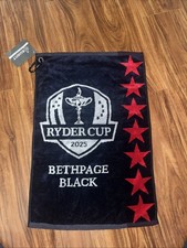 2025 Ryder Cup Ręcznik golfowy z klipsem Bethpage czarny 