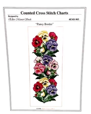 Stitchery Pattern Vintage 1996 Wichelt Imports Cross Stitch PANSY BORDER
