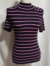 NWT Free Assembly Women's Cozy Yarn Mock Neck Sweater with Short Sleeves