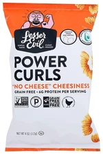 LesserEvil Gluten-Free Power Curls, "No Cheese" Cheesiness, 4 oz