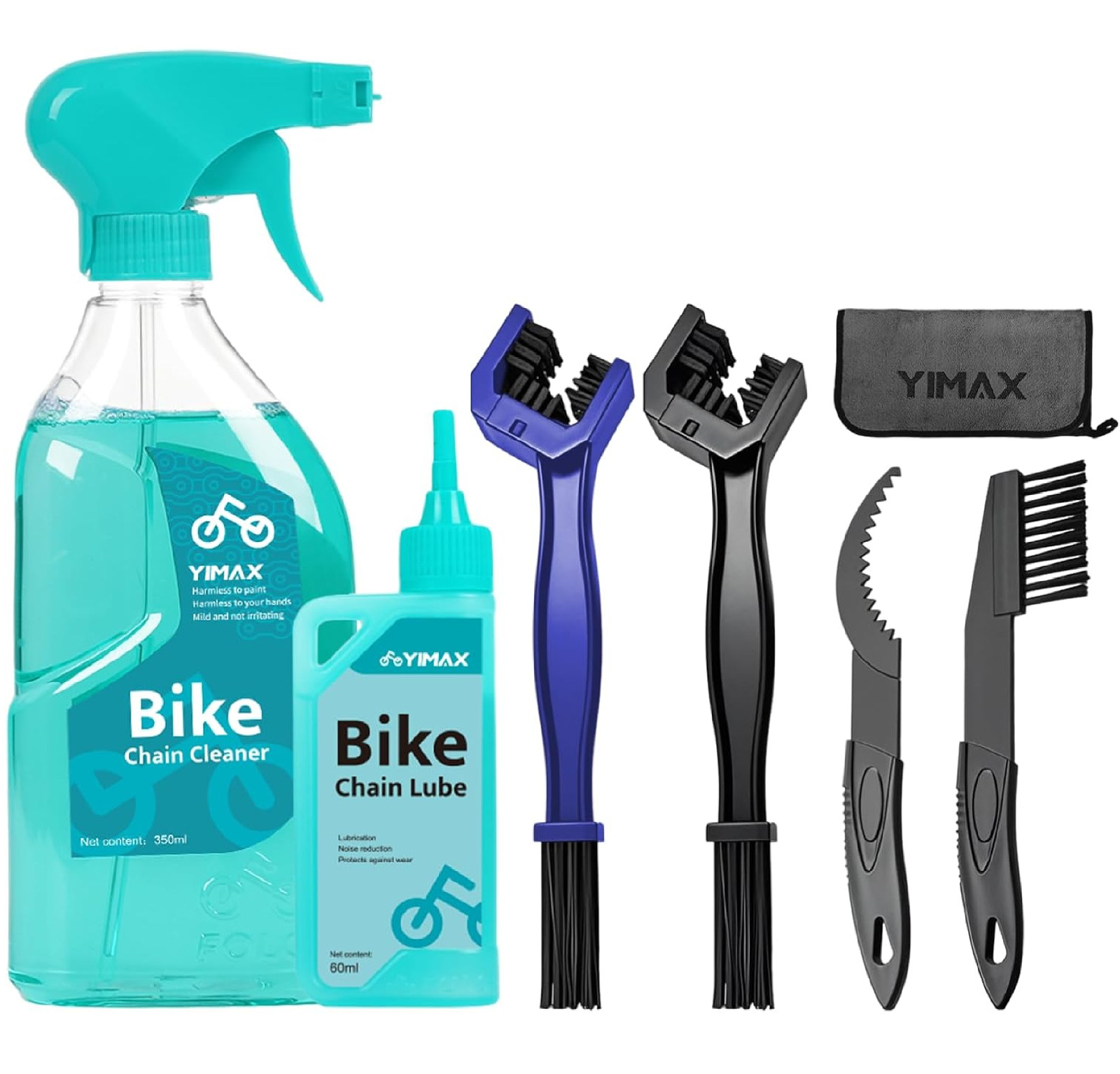 Bike Chain Cleaner Set, Bicycle Cleaning Kit Chain Lube and 500ml Cleaning Spray