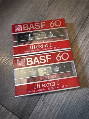 BASF 60 Blank Cassette Tapes LH extra I - Made in Germany Lot of 2 NEW Sealed