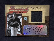 MIGUEL CABRERA 2005 DONRUSS ELITE THROWBACK THREADS GAME WORN JERSEY AUTO #72/75