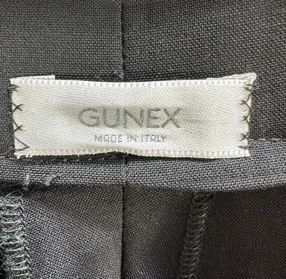 Pantalones de vestir para mujer Gunex negros de pierna ancha de lana tiro alto hechos en Italia talla 12 Foto 3 de 4