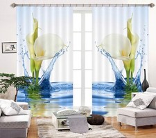3D Water Calla Lily ZHUA2358 Photo Curtain Window Blockout Fabric Amy 2023