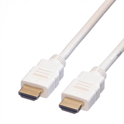 HDMI High Speed Kabel mit Ethernet, weiss, 3,0 m / 4K Auflösung