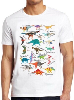T-Shirt Dinosaurier Namen und Bilder Kinder Geschenk Neuheit cool Vintage M80