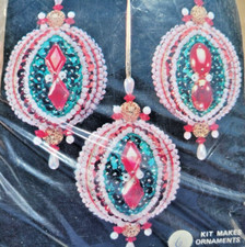 Holiday Industries SPANGLED FANTASY Makes 6 Sequin Bead Christmas Ornament Kit