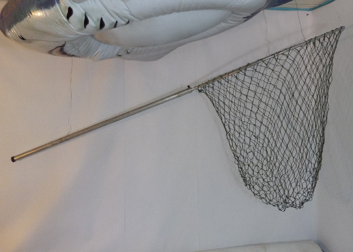 Vintage 84" X Large Metal Fishing Landing Net 34" Long x 27" wide 33"deep  folds | eBay