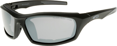 Sonnenbrille Bikerbrille mit Windschutzpolster - verspiegelt + antibeschlag