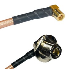 RG400 SMB FEMALE ANGLE to N Female Bulkhead Angle RF Cable FAST-SHIP LOT