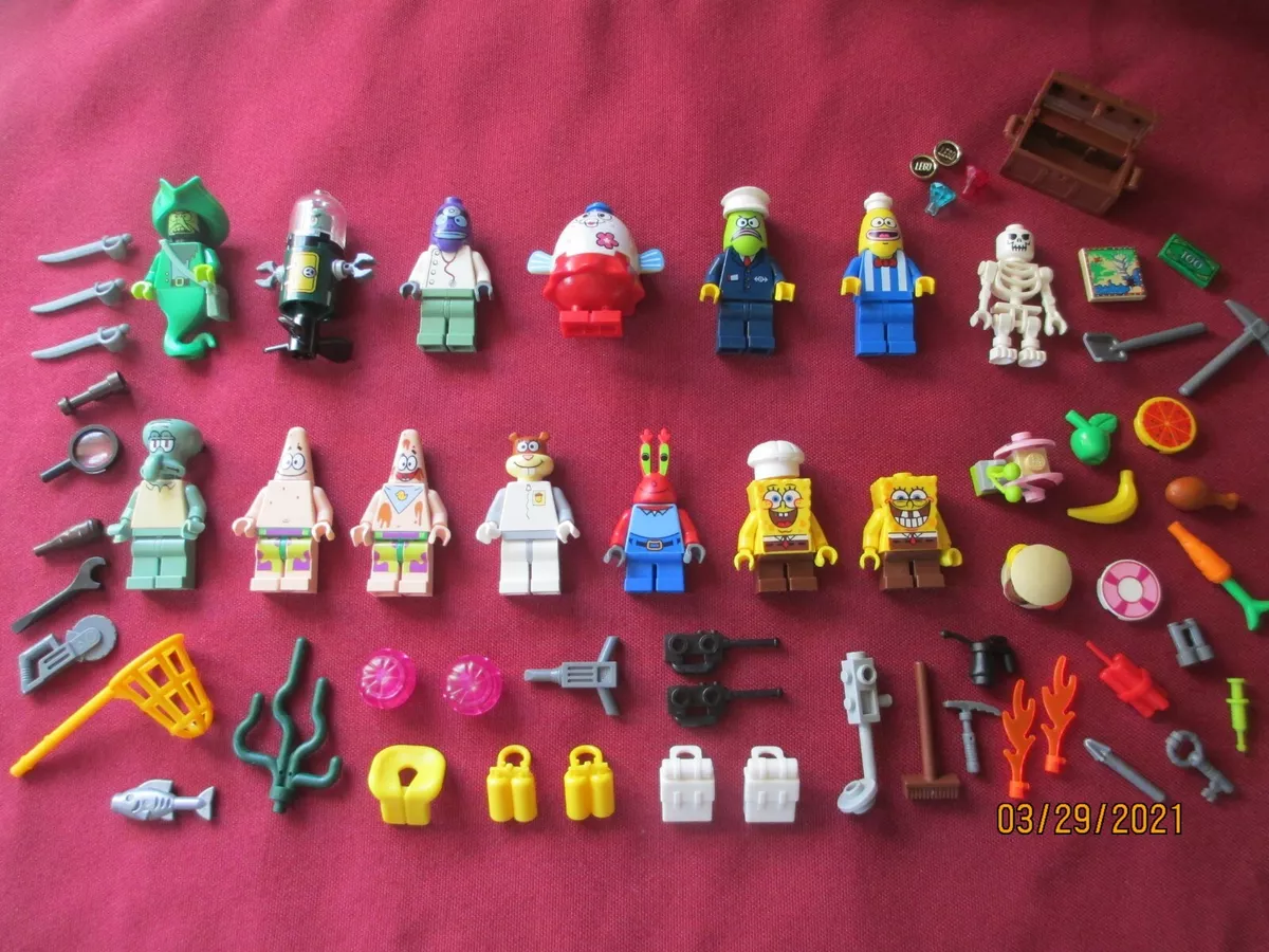 LEGO Spongebob Minifigure LOT Spongebob Patrick Squidward Mr.Krabs Sandy.Plankto