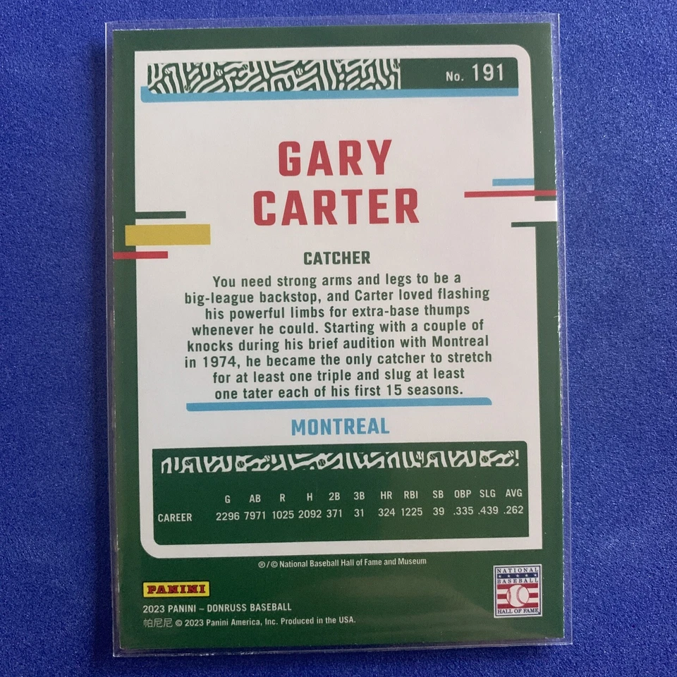 2023 Donruss Blue Foil Parallel Card of Gary Carter - Montreal - Image 2 of 2