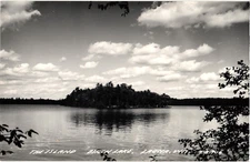 The Island Birch Lake Laona Wisconsin RPPC Real Photo Postcard Vintage