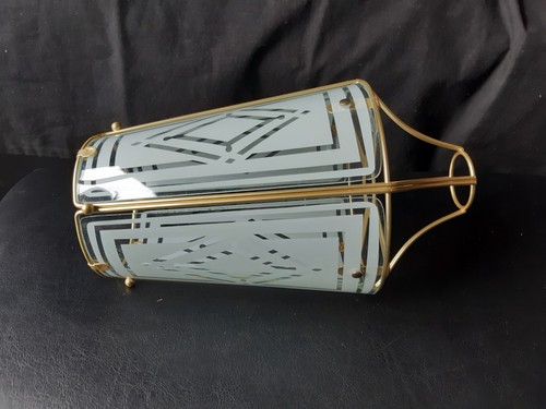 Vintage Frosted Glass Panel Light Shade - Picture 3 of 8