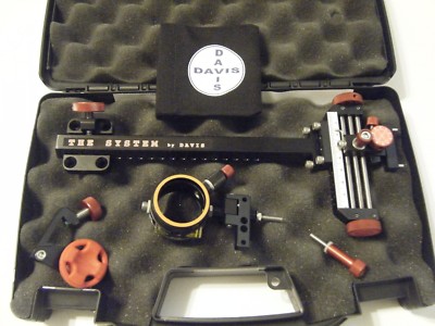 4'' DAVIS TARGET SIGHT- Single knob-8.5 -black/red knobs-scope .010 green.