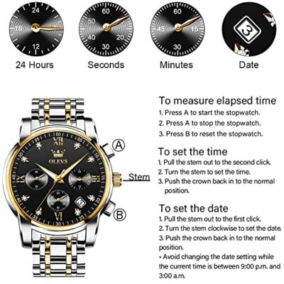 OLEVS Watch Men's Fashionable Quartz 2858G-JH | eBay