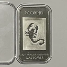 Scorpio Zodiac Astrological Sign Bar Ingot 1 Troy Oz .999 Fine Silver ￼Medal 999