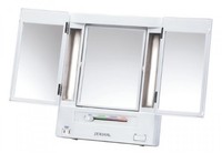 Jerdon Trifold Twosided Lighted Makeup Mirror With 5x Magnification, White on sale Jerdon Trifold Twosided Lighted Makeup Mirror With 5x Magnification, White on sale