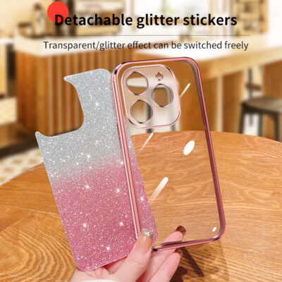 For Tecno Spark 20, Luxury Bling Glitter Plating Soft Clear TPU Case Cover