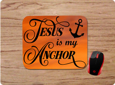 JESUS IS MY ANCHOR INSPIRATIONAL RELIGIOUS VERSE CUSTOM PC MOUSE PAD DESK MAT