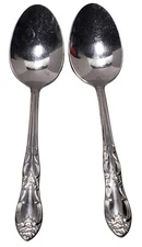 Oneida Oneidacraft Stainless Venus Lot Of 2 Oval Serving Spoons