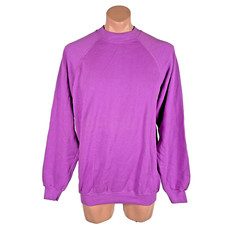 NWOT HANES blank plain solid Purple/Lilac crewneck Sweatshirt XL 46-48 USA MADE
