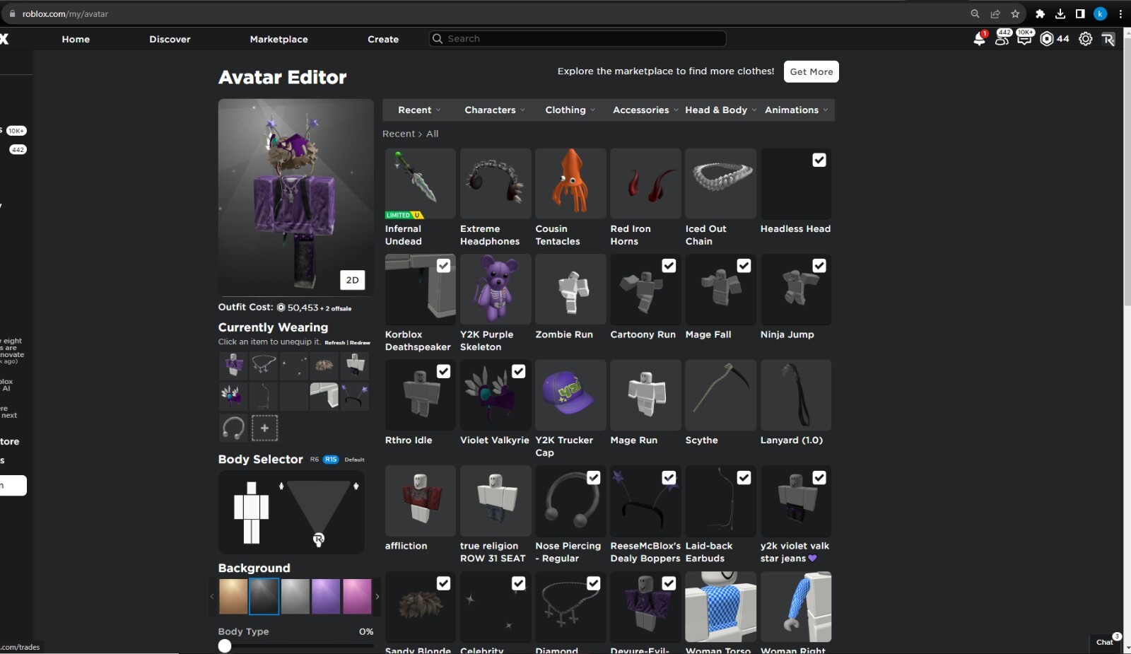 Violet Valk, Headless, Korblox, Extreme Headphones Roblox ACC **READ