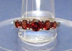 Vintage 925 Silver Garnet Band Ring Size 10.25