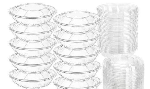 P.E.T. Combo de tazón y tapa de plástico transparente 24 oz ensalada/fruta/para llevar hermético Foto 2 de 2