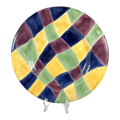 Tabletops Unlimited Chromatique Hand Painted Dinner Plates 11” Set of 2 - Picture 3 of 8