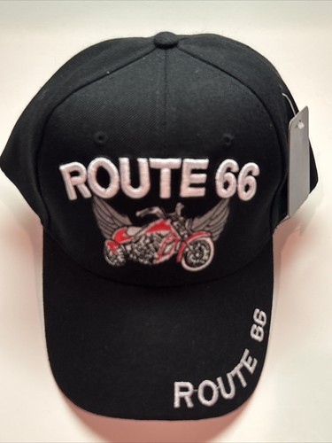 Gorra Hombre Route 66 Motocicleta Ajustable Snapback Gorra Negra Talla Única Nueva - Imagen 18 de 24
