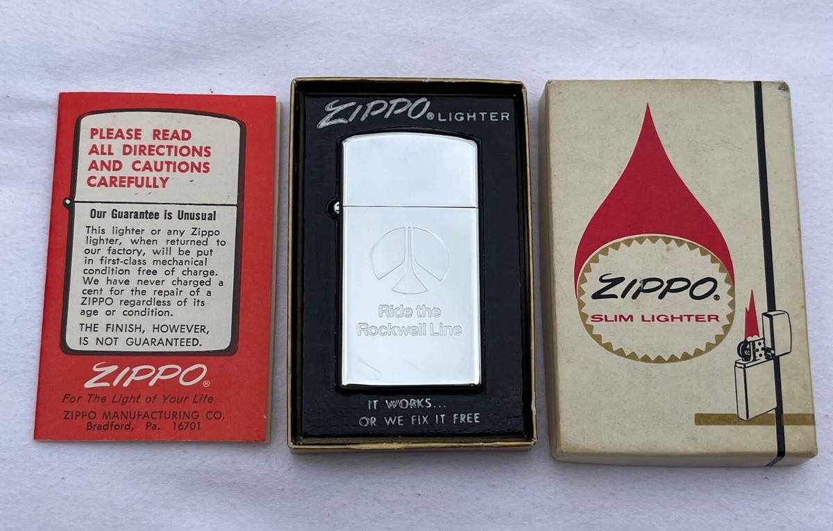 だいにぐるーぷ ZIPPO Unfired 1976 Zippo Slim Lighter Mint Condition - Rockwell