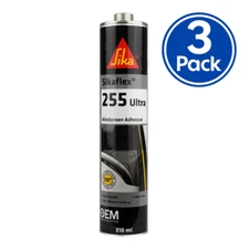 Sika Sikaflex 255 Ultra Glass Windscreen Adhesive 310ml Black x 3 Pack