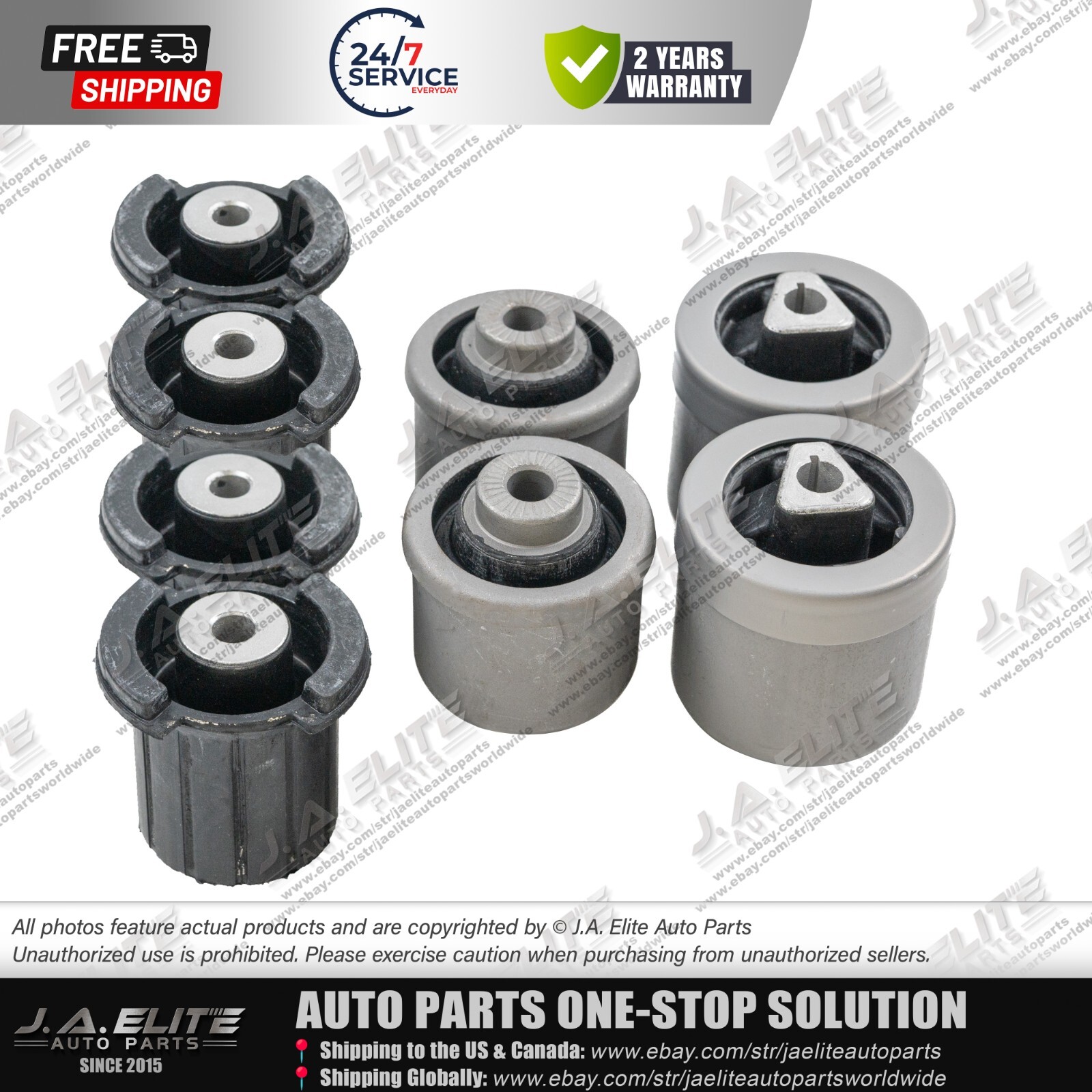 8pcs Front Upper & Lower Control Arm Bushing Kit fit Rolls Royce Phantom 2004-16