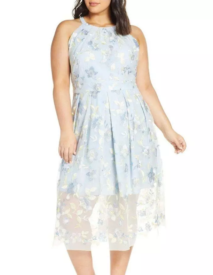 Vince camuto floral embroidered mesh hotsell midi dress